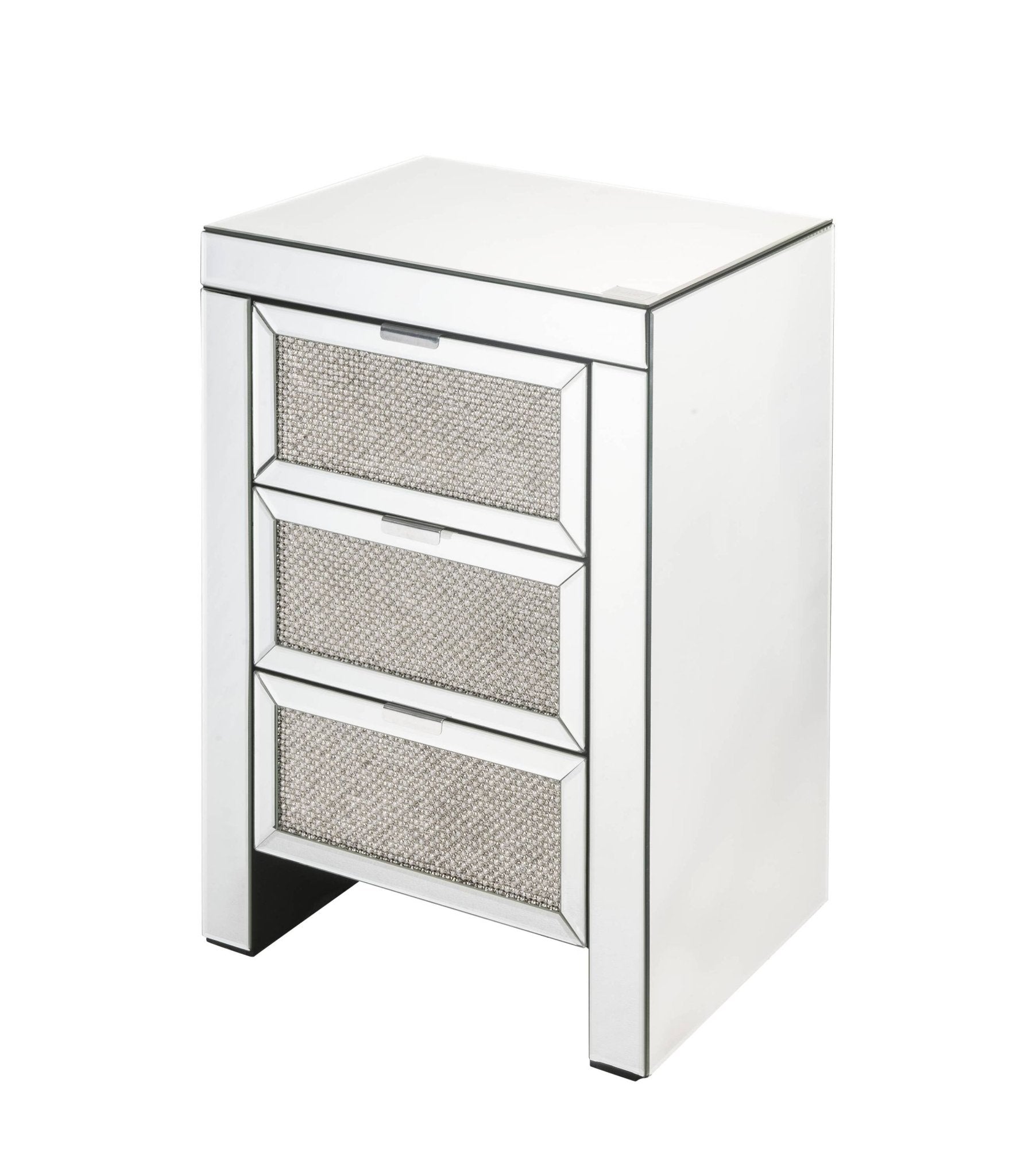 Noralie Mirrored & Faux Diamonds Accent Table - 1st Choice Furniture Direct