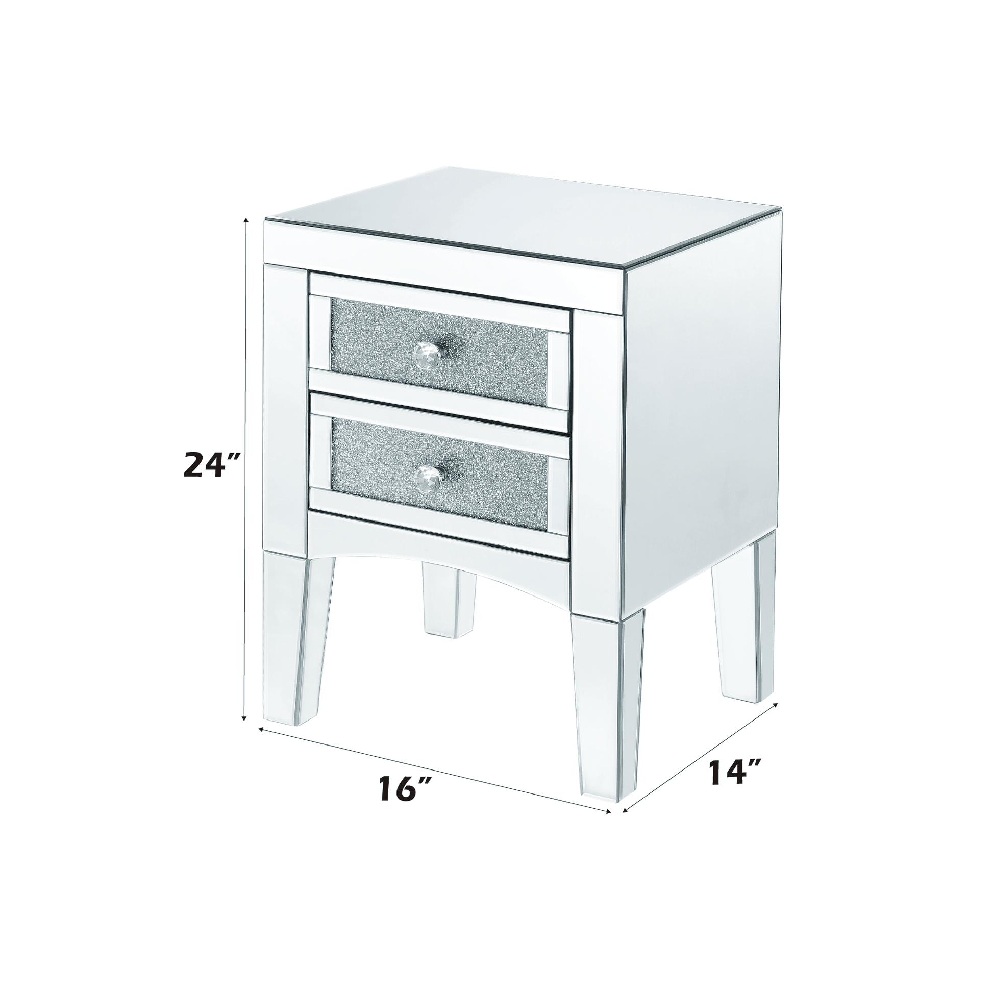 Noralie Mirrored, Faux Diamonds Accent Table (Assembled) - 1st Choice Furniture Direct