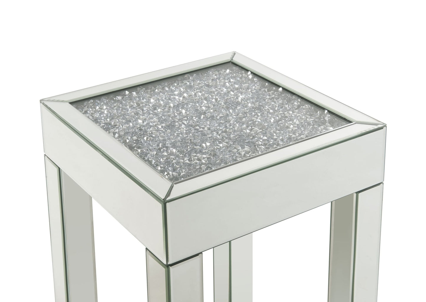 Noralie Mirrored & Faux Diamonds End Table - 1st Choice Furniture Direct