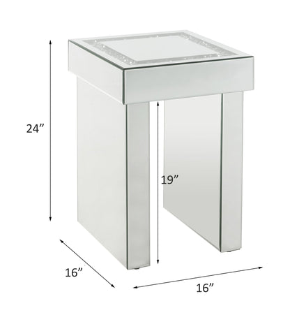 Noralie Mirrored & Faux Diamonds End Table - 1st Choice Furniture Direct