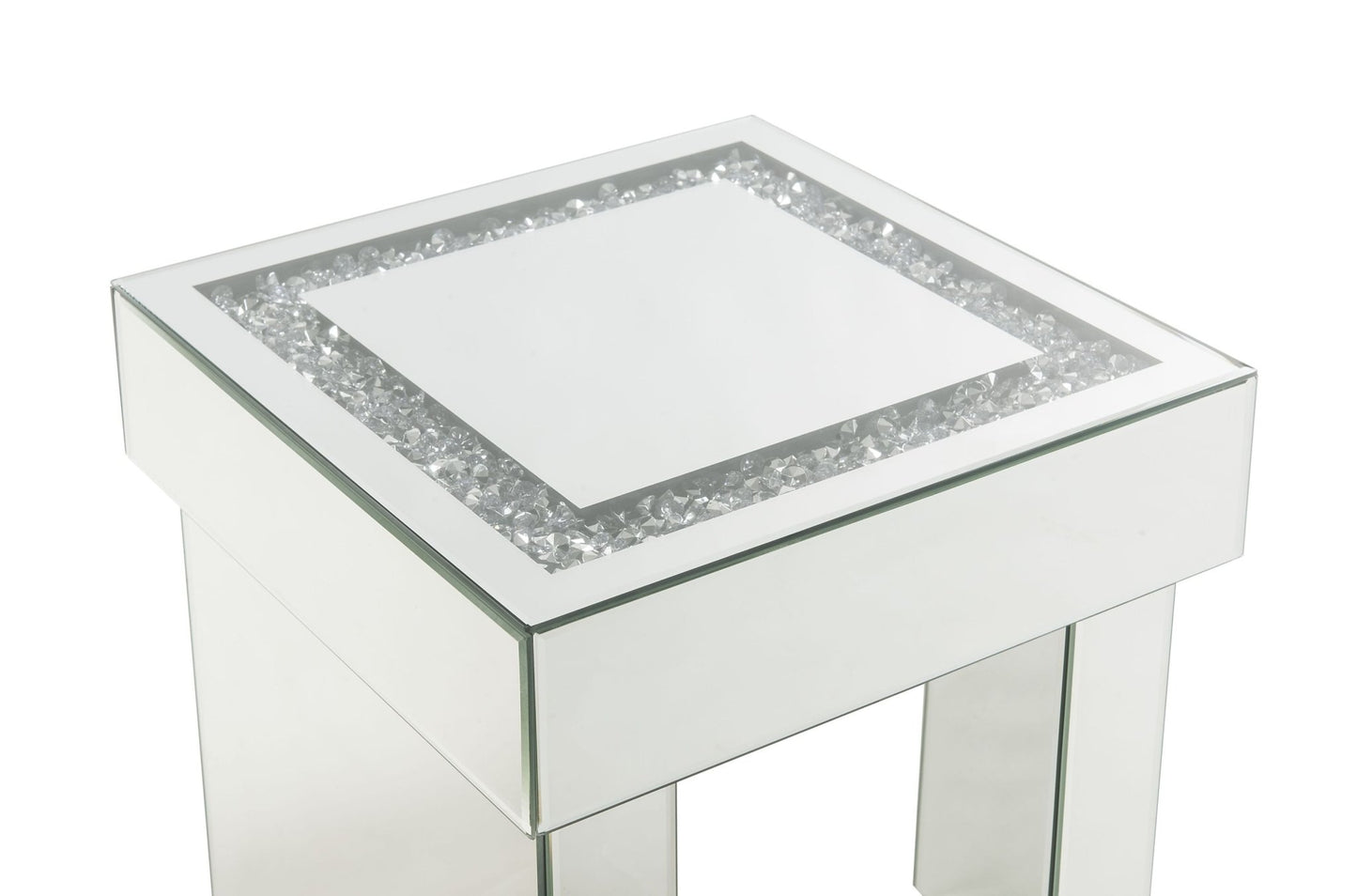 Noralie Mirrored & Faux Diamonds End Table - 1st Choice Furniture Direct