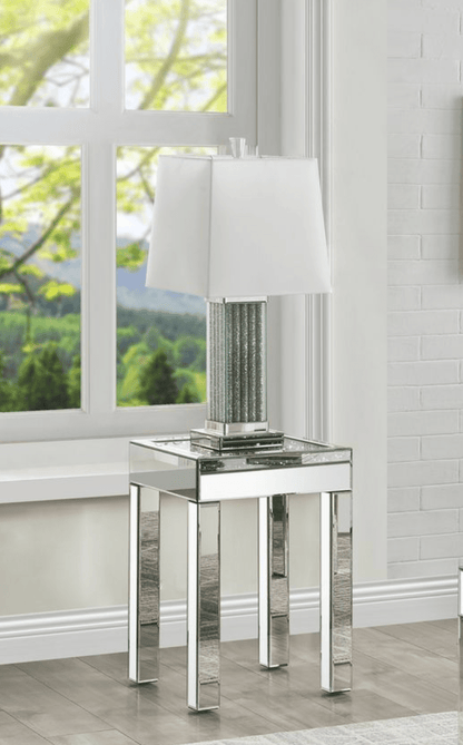 Noralie Mirrored & Faux Diamonds End Table - 1st Choice Furniture Direct