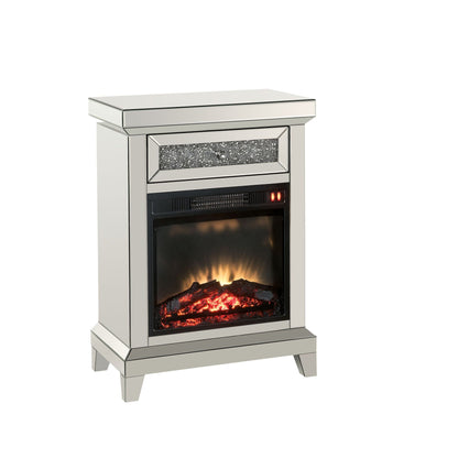Noralie Mirrored & Faux Diamonds Fireplace(Assembled) - 1st Choice Furniture Direct