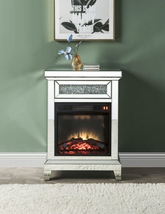 Noralie Mirrored & Faux Diamonds Fireplace(Assembled) - 1st Choice Furniture Direct