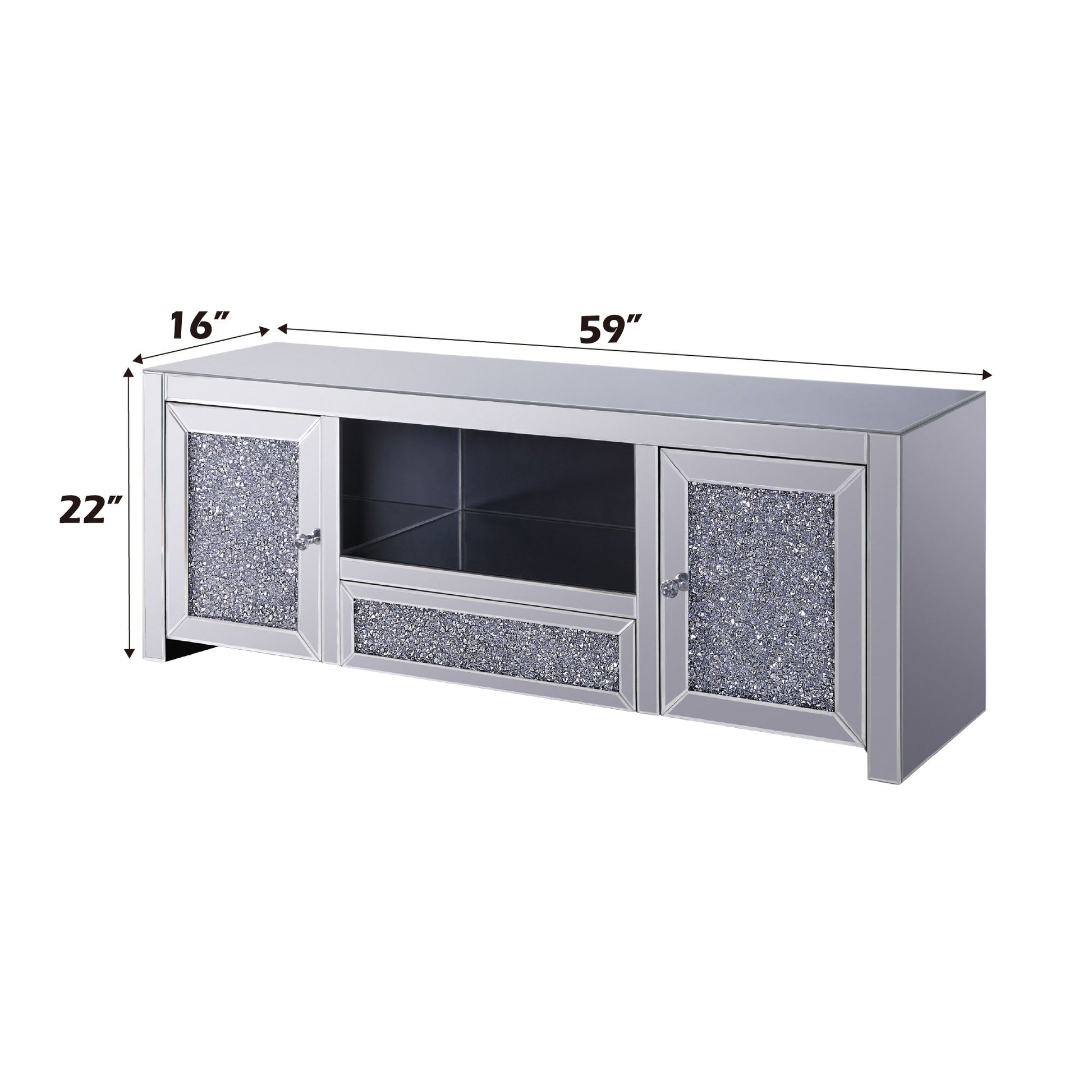 Noralie Mirrored & Faux Diamonds TV Stand (Assembled) - 1st Choice Furniture Direct