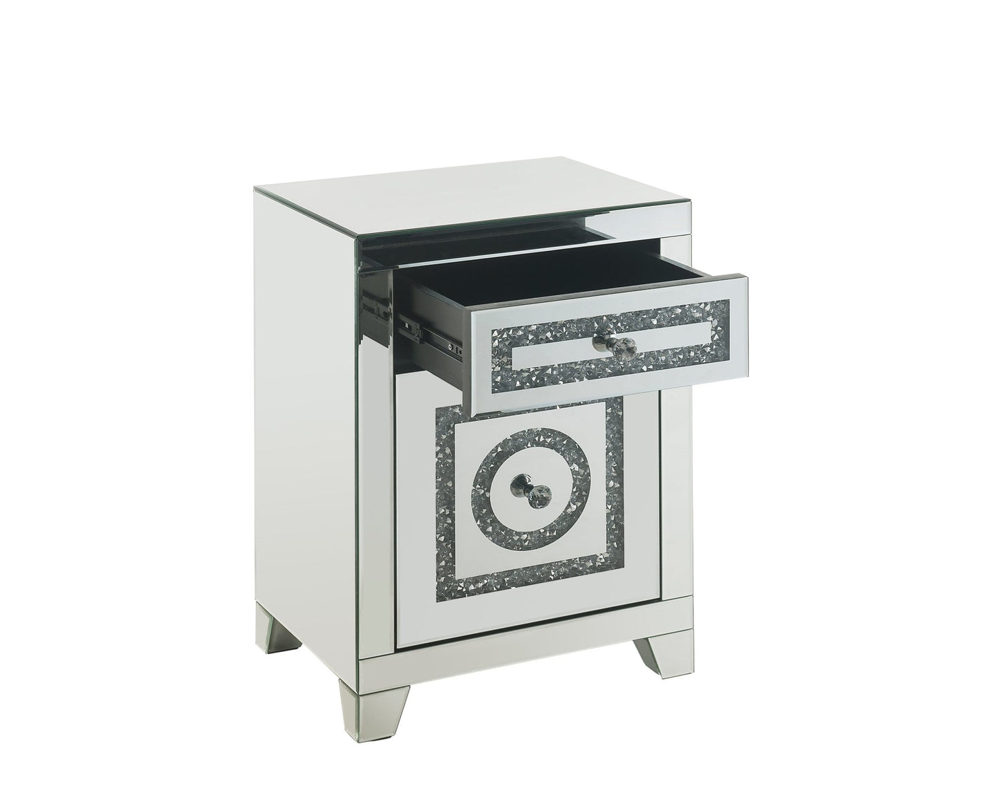 Noralie Mirrored & Faux Dimaonds Accent Table - 1st Choice Furniture Direct