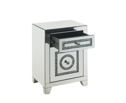 Noralie Mirrored & Faux Dimaonds Accent Table - 1st Choice Furniture Direct