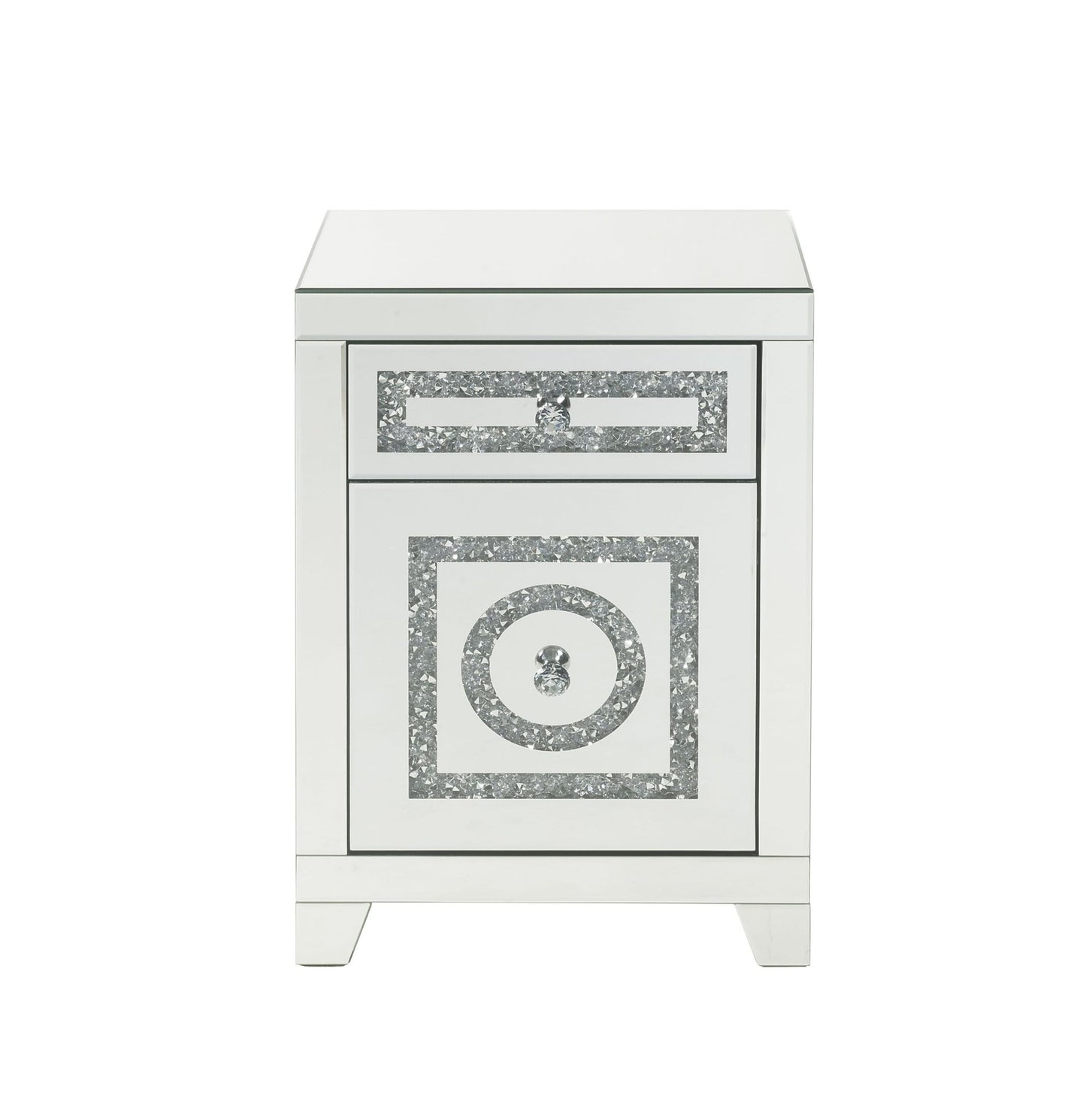 Noralie Mirrored & Faux Dimaonds Accent Table - 1st Choice Furniture Direct