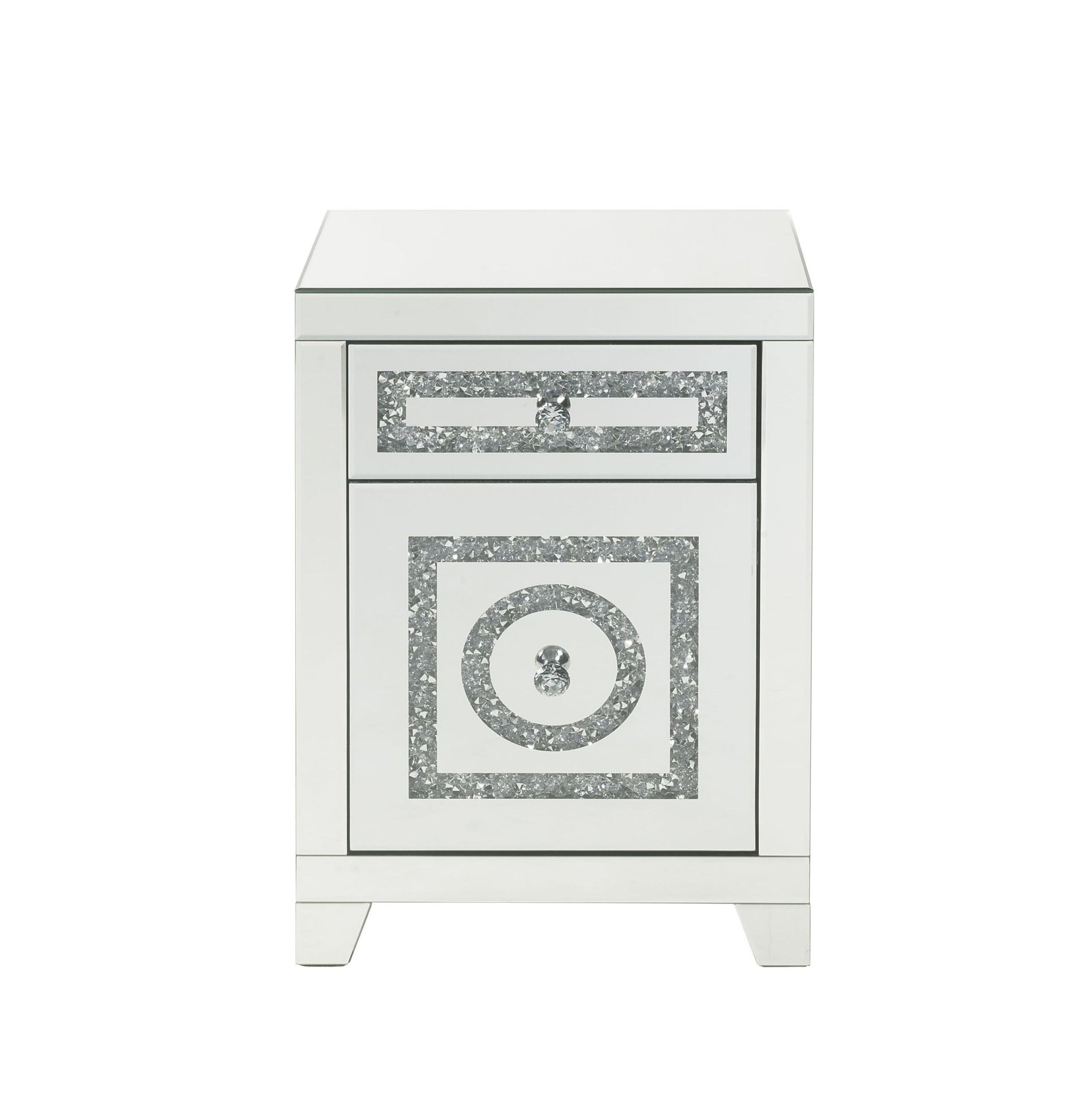 Noralie Mirrored & Faux Dimaonds Accent Table - 1st Choice Furniture Direct