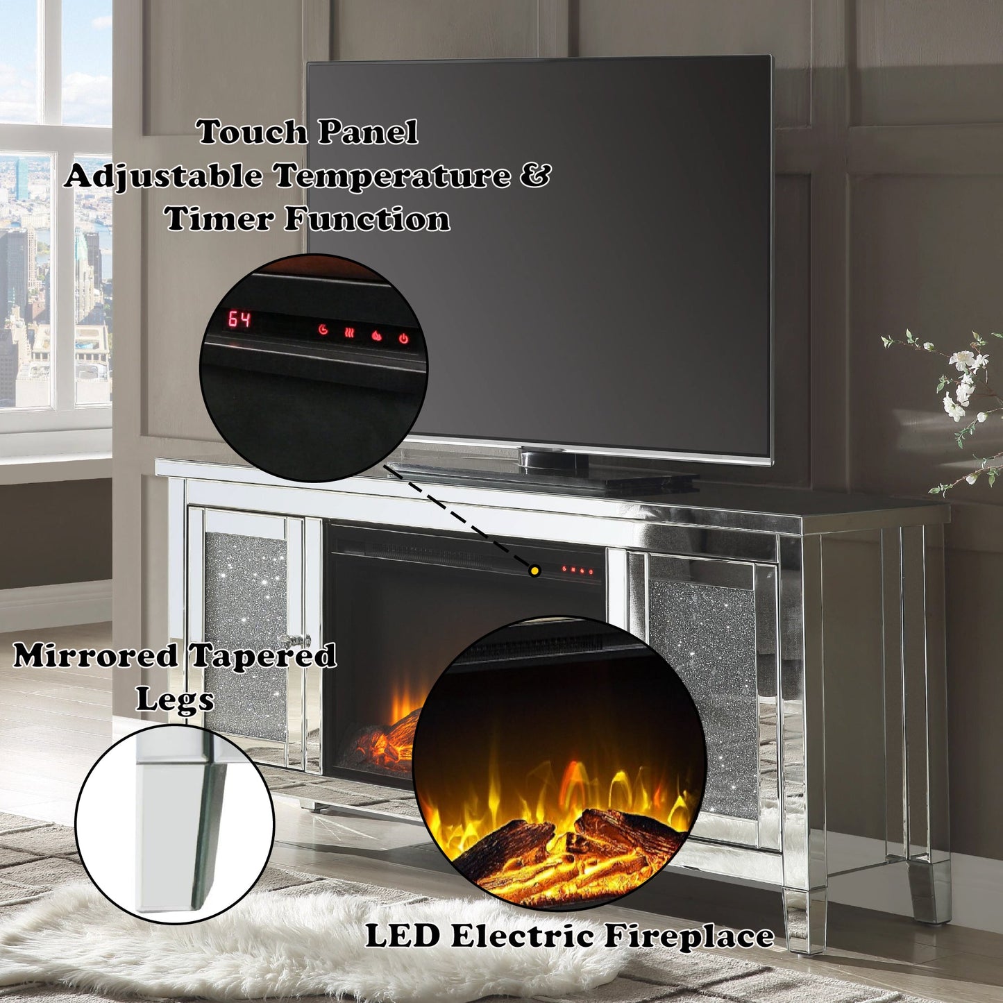 Noralie Tv Stand W/Fireplace - 1st Choice Furniture Direct