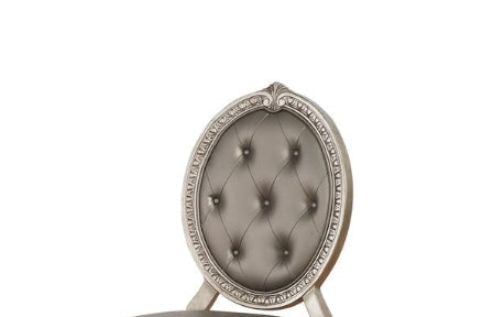 Northville Synthetic Leather & Antique Silver Finish Side Chair (Set of 2) - 1st Choice Furniture Direct