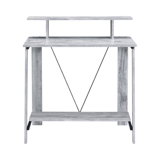 Nypho Antique White & Black Finish Writing Desk - 1st Choice Furniture Direct