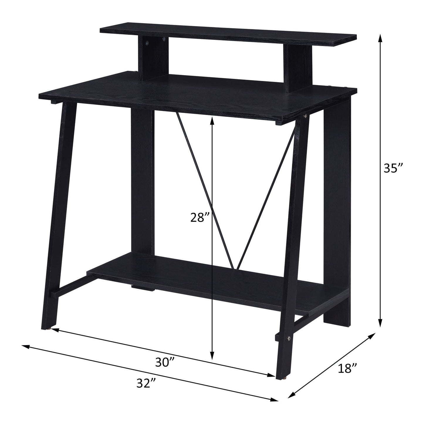 Nypho Black Finish Writing Desk - 1st Choice Furniture Direct