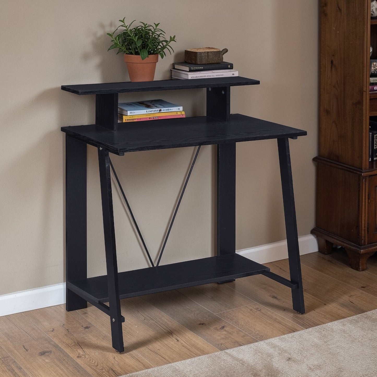 Nypho Black Finish Writing Desk - 1st Choice Furniture Direct