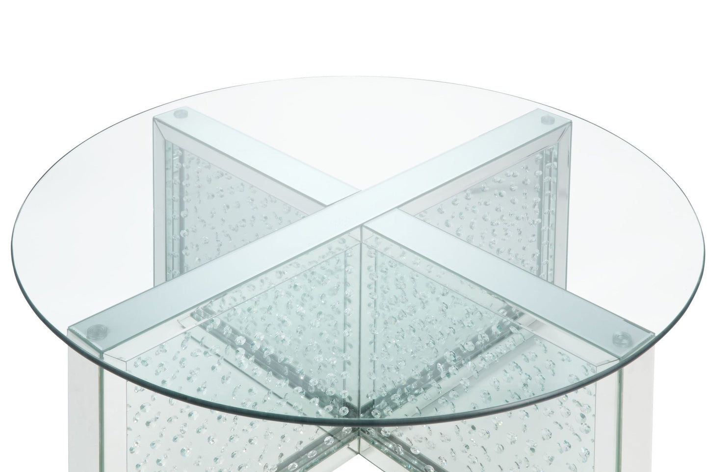 Nysa Mirrored & Faux Crystals Coffee Table (Assembled) - 1st Choice Furniture Direct