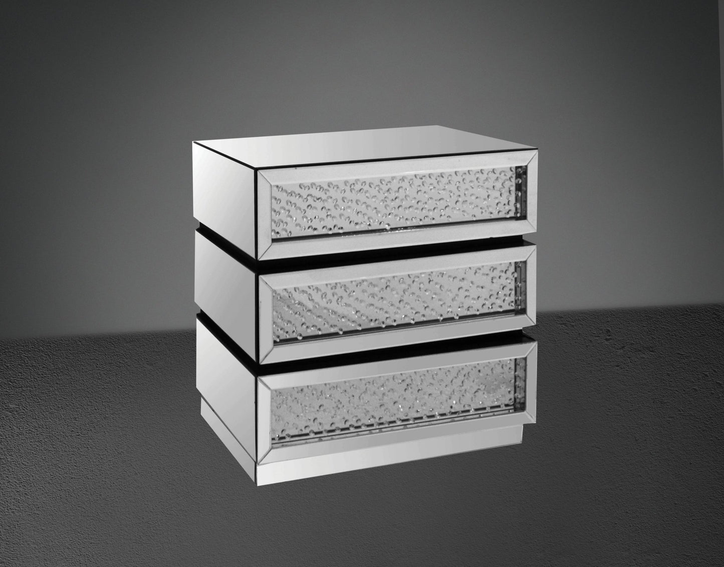 Nysa Mirrored & Faux Crystals Console Cabinet (Assembled) - 1st Choice Furniture Direct