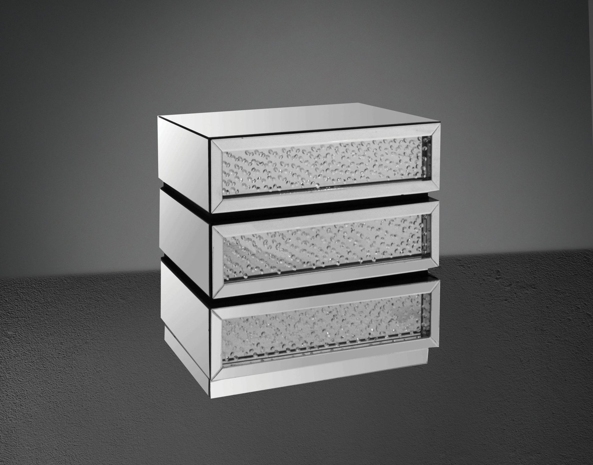 Nysa Mirrored & Faux Crystals Console Cabinet (Assembled) - 1st Choice Furniture Direct
