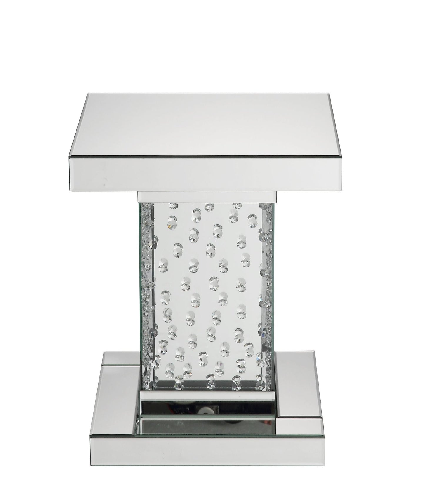 Nysa Mirrored & Faux Crystals End Table - 1st Choice Furniture Direct