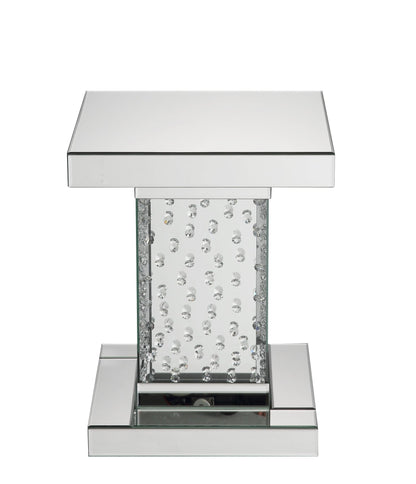 Nysa Mirrored & Faux Crystals End Table - 1st Choice Furniture Direct