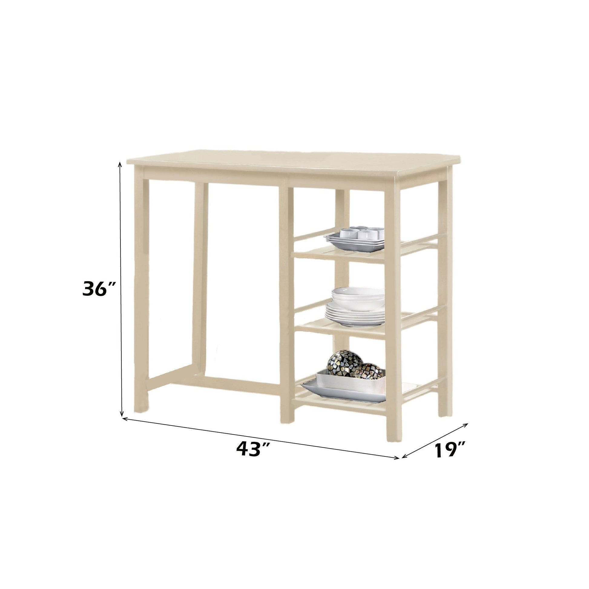 Nyssa Buttermilk Finish 3PCs Counter Height Set - 1st Choice Furniture Direct
