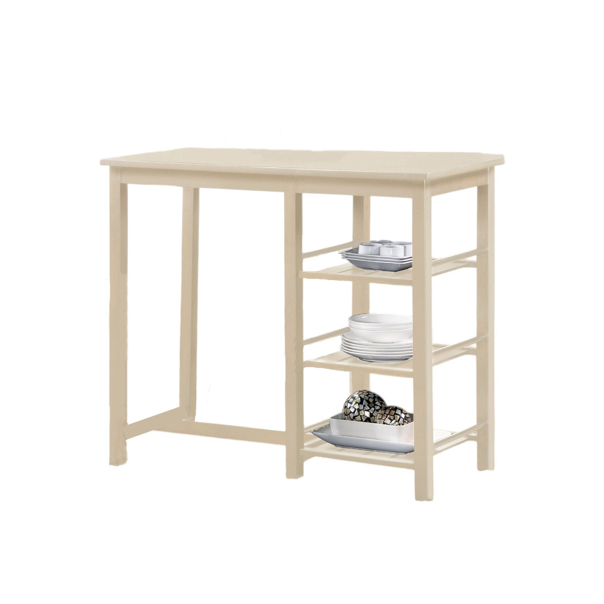 Nyssa Buttermilk Finish 3PCs Counter Height Set - 1st Choice Furniture Direct
