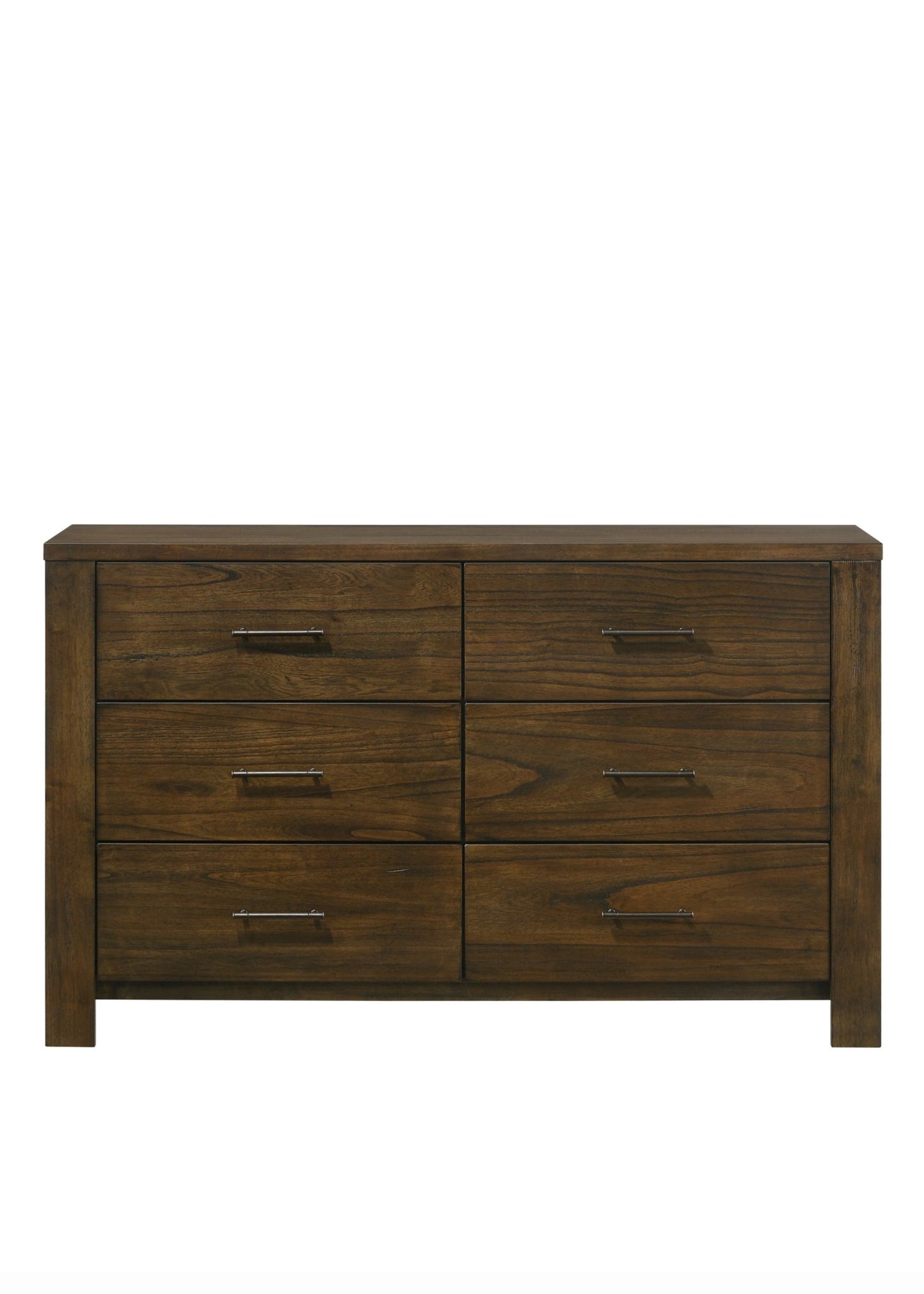 Oak 6 Drawer Dresser with Antique Brass Hardware - 1st Choice Furniture Direct