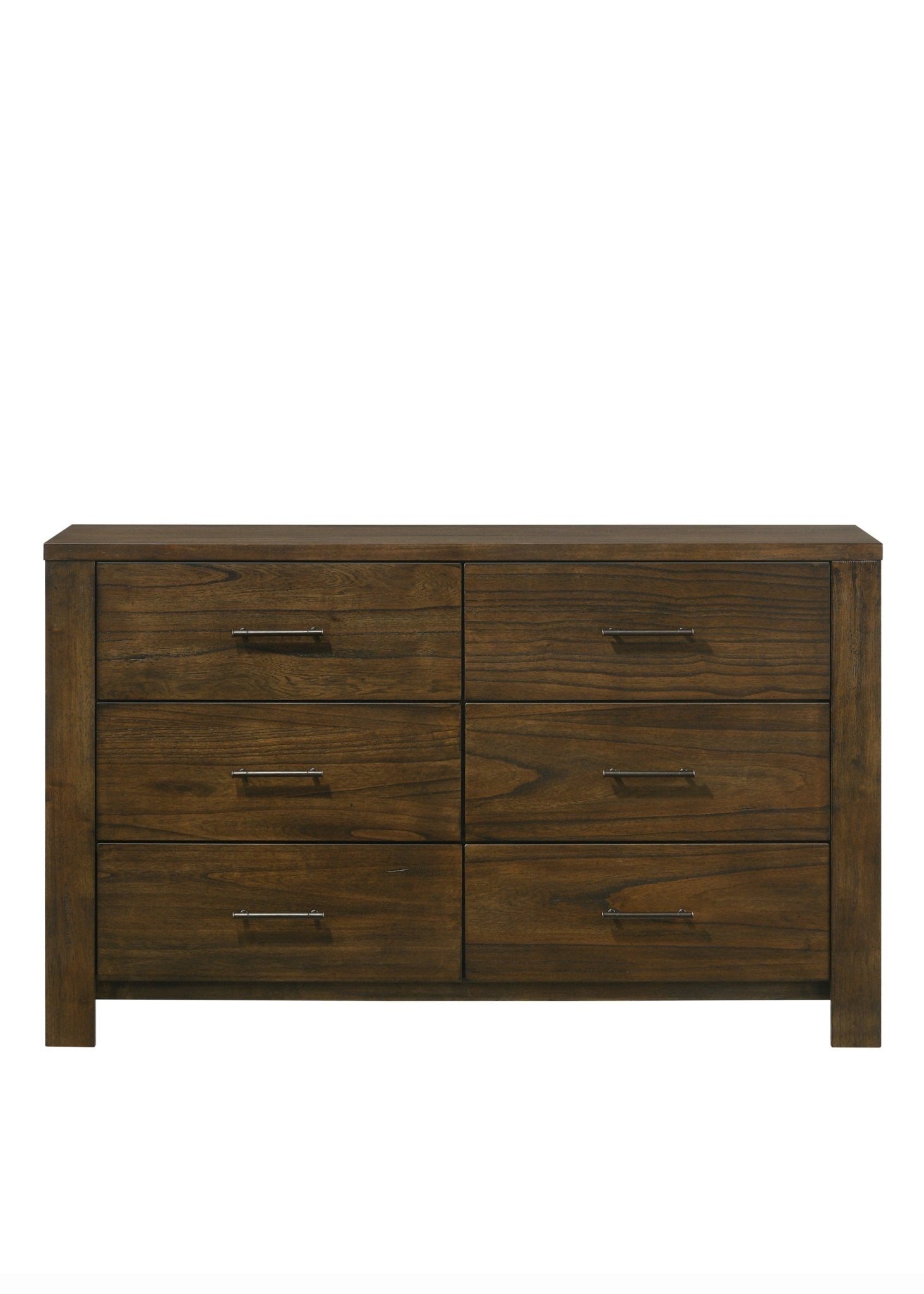 Oak 6 Drawer Dresser with Antique Brass Hardware - 1st Choice Furniture Direct