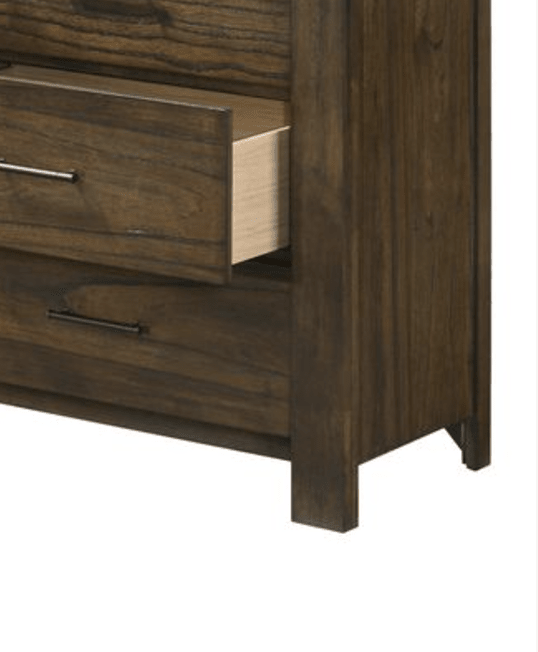 Oak 6 Drawer Dresser with Antique Brass Hardware - 1st Choice Furniture Direct