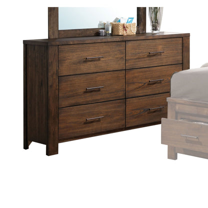 Oak 6 Drawer Dresser with Antique Brass Hardware - 1st Choice Furniture Direct