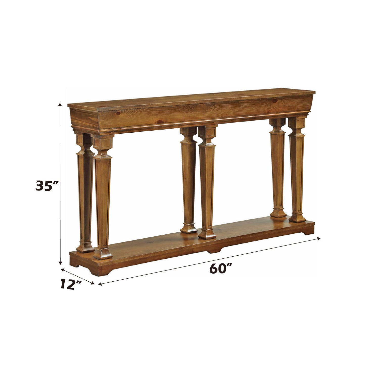 Oak Console Table with Display Shelf - 1st Choice Furniture Direct