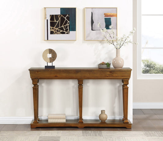 Oak Console Table with Display Shelf - 1st Choice Furniture Direct