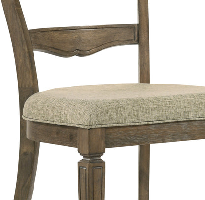 Oak Dining Chair with Upholstered Seat and Fluted Wood Details - 1st Choice Furniture Direct