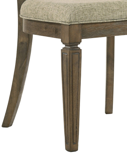 Oak Dining Chair with Upholstered Seat and Fluted Wood Details - 1st Choice Furniture Direct