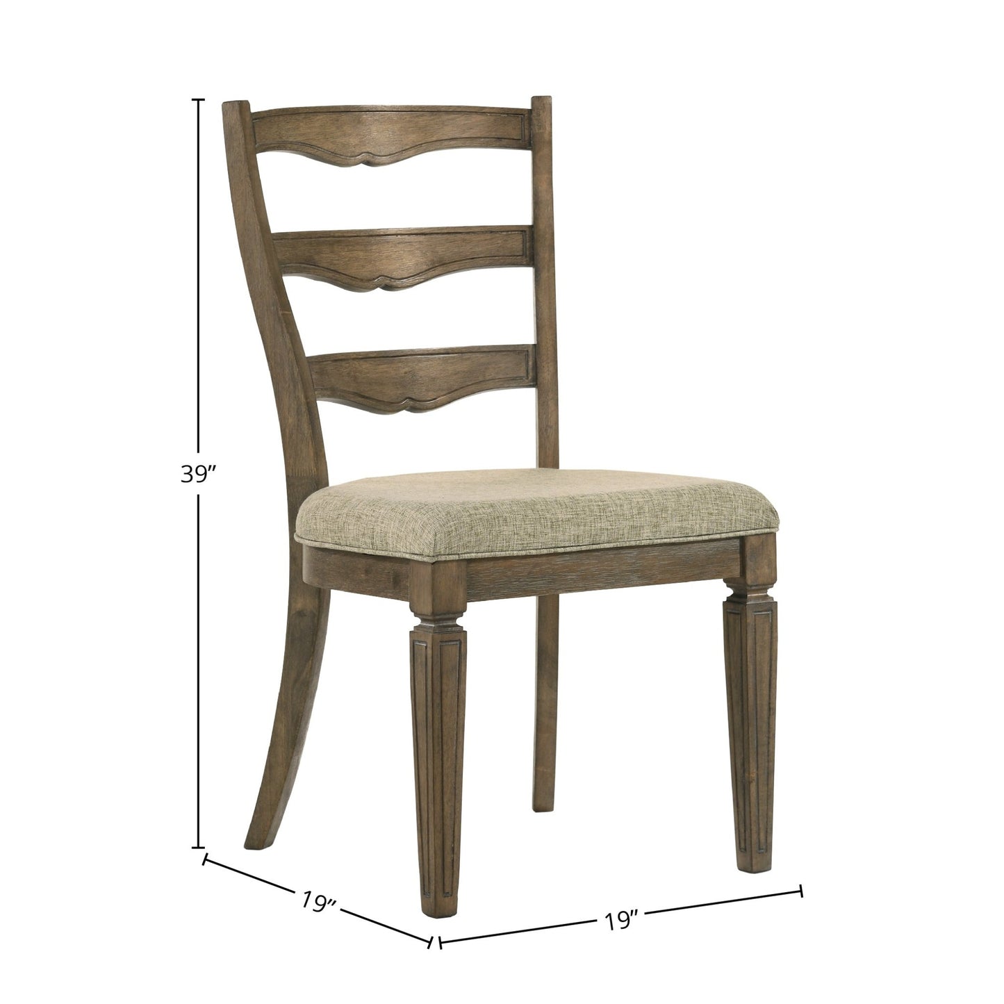 Oak Dining Chair with Upholstered Seat and Fluted Wood Details - 1st Choice Furniture Direct