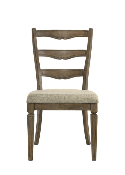 Oak Dining Chair with Upholstered Seat and Fluted Wood Details - 1st Choice Furniture Direct