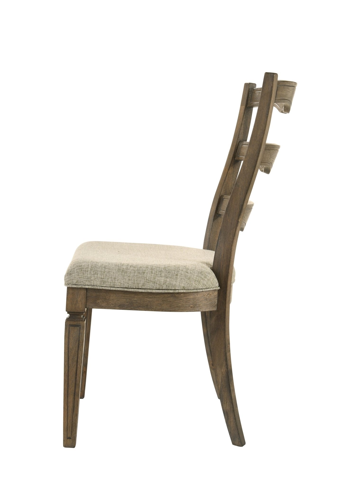 Oak Dining Chair with Upholstered Seat and Fluted Wood Details - 1st Choice Furniture Direct