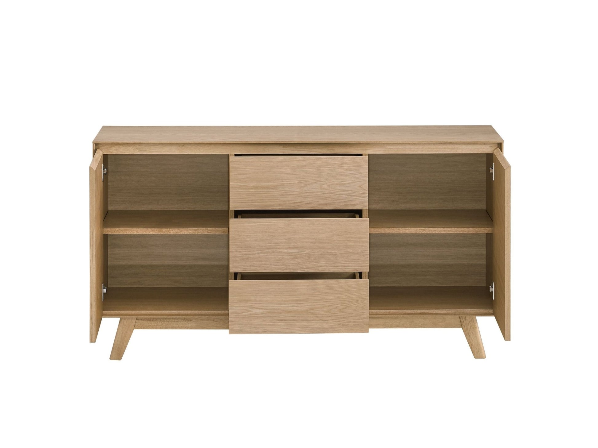 Oak Dining Server with Felt-Lined Drawer & Storage Shelf - 1st Choice Furniture Direct
