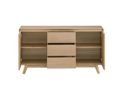 Oak Dining Server with Felt-Lined Drawer & Storage Shelf - 1st Choice Furniture Direct