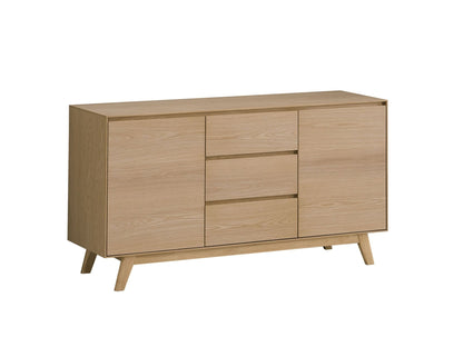 Oak Dining Server with Felt-Lined Drawer & Storage Shelf - 1st Choice Furniture Direct