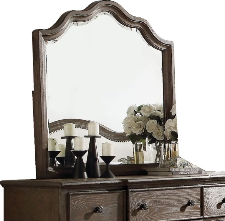 Oak Framed Beveled Wall Mirror - 1st Choice Furniture Direct