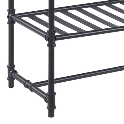 Oak Industrial Sofa Table with Drawer & Shelf - 1st Choice Furniture Direct