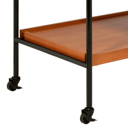 Oaken Honey Oak & Black Finish Serving Cart - 1st Choice Furniture Direct