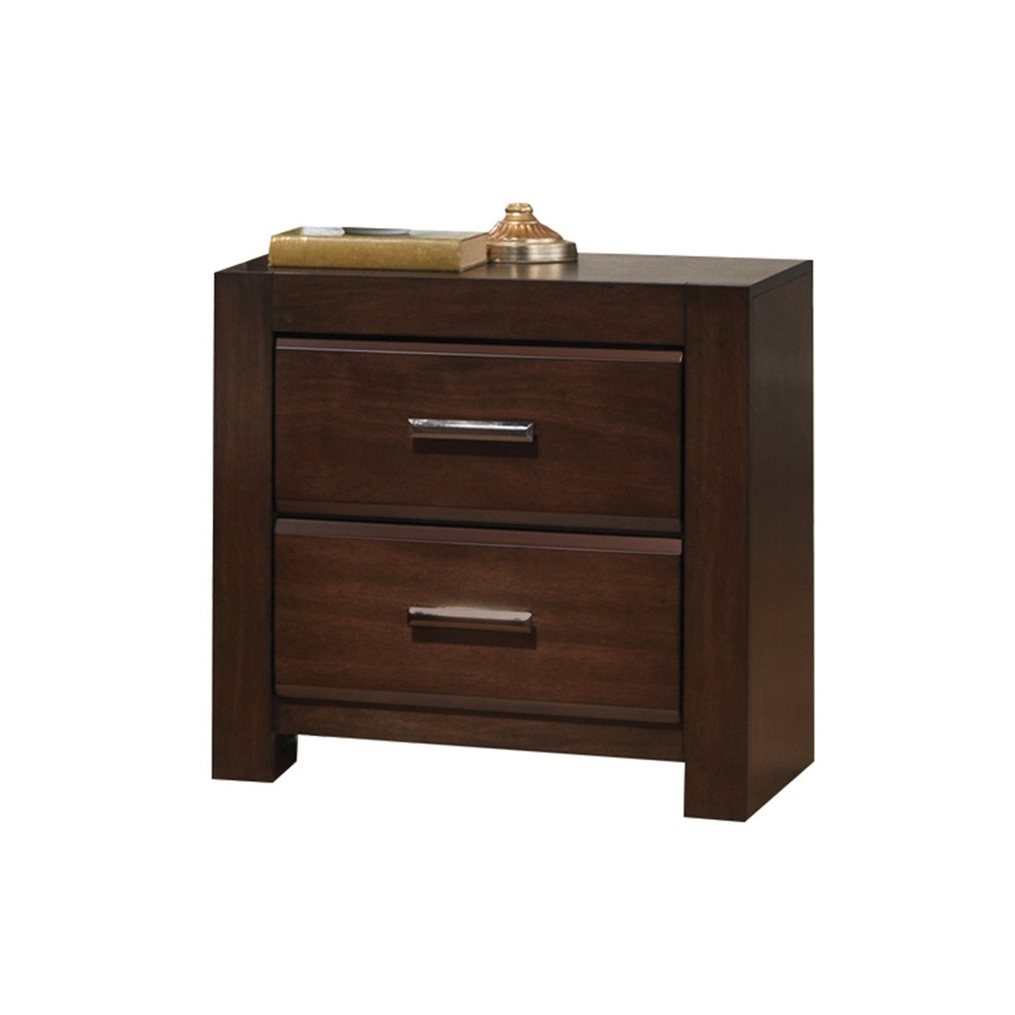 Oberreit Walnut Finish Nightstand - 1st Choice Furniture Direct