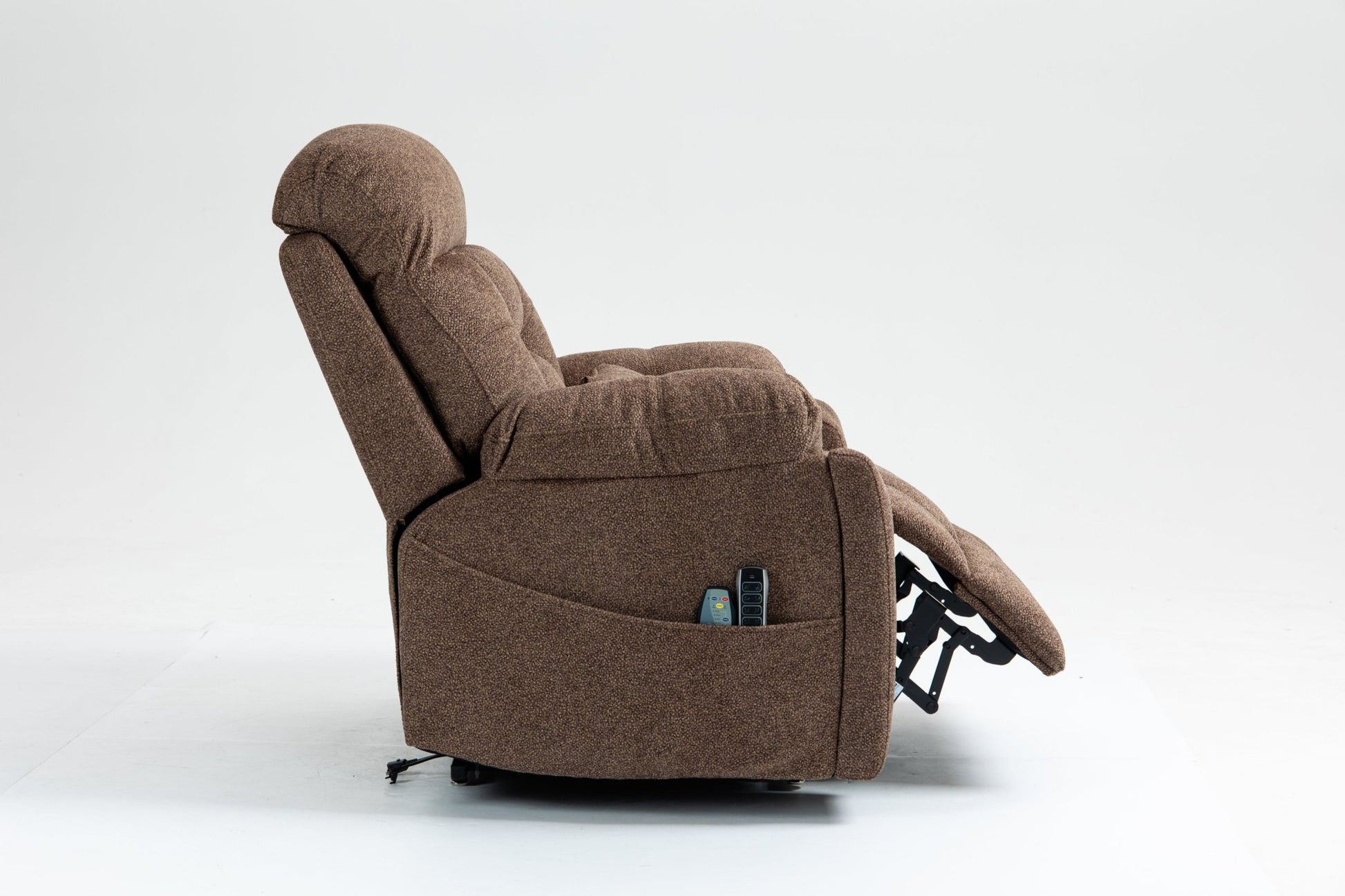 Old age electric lift chair, flat high density foam electric sofa, with heating and massage functions, can tilt to 180 degrees, 2 pocket cup holders, 2 remote controls, 4 OKIN motors - 1st Choice Furniture Direct