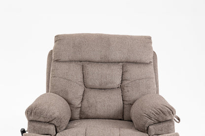 Old age electric lift chair, flat high density foam electric sofa, with heating and massage functions, can tilt to 180 degrees, 2 pocket cup holders, 2 remote controls, dual OKIN motors - 1st Choice Furniture Direct