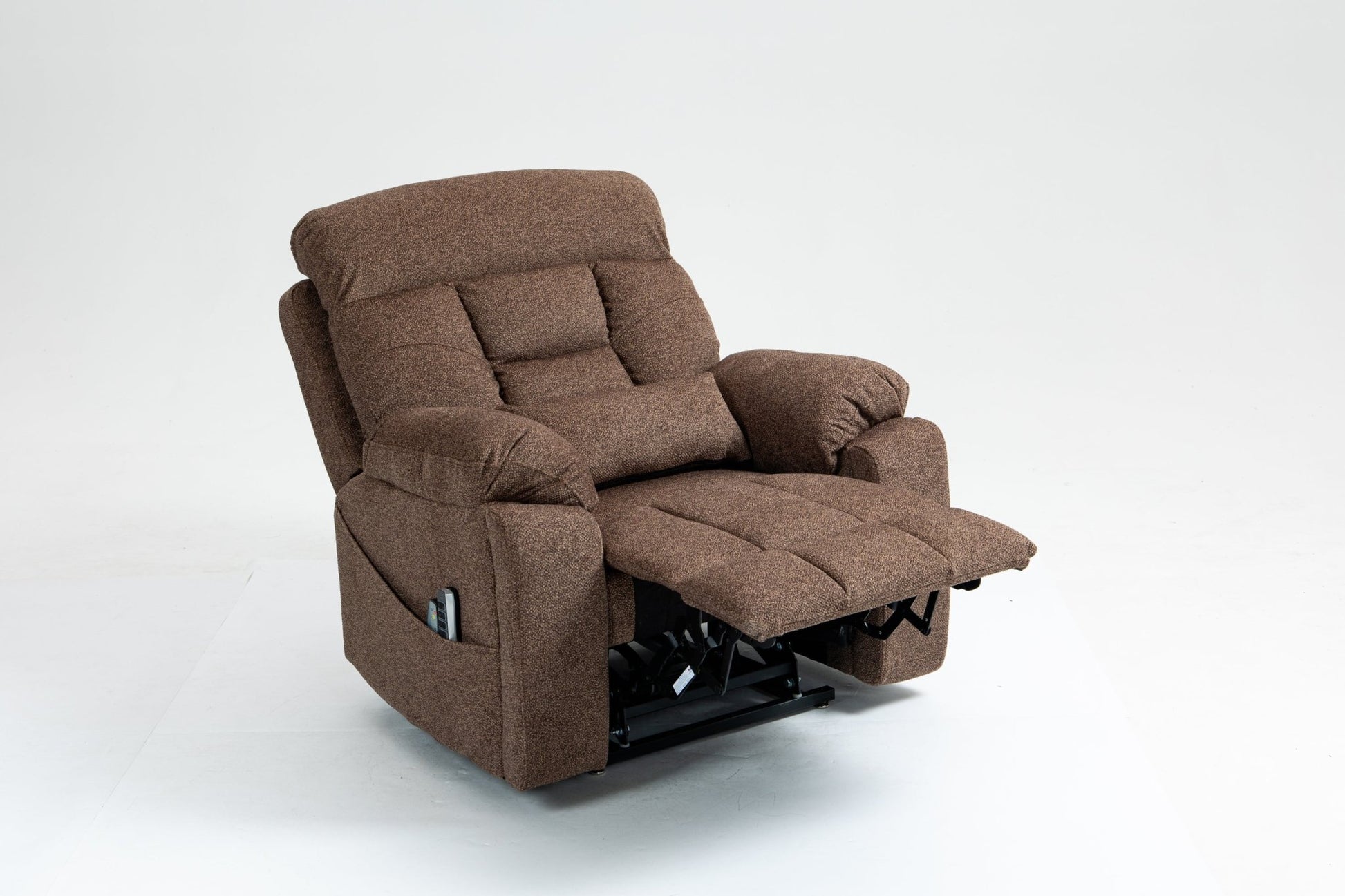 Old age electric lift chair, flat high density foam electric sofa, with heating and massage functions, can tilt to 180 degrees, 2 pocket cup holders, 2 remote controls, 4 OKIN motors - 1st Choice Furniture Direct