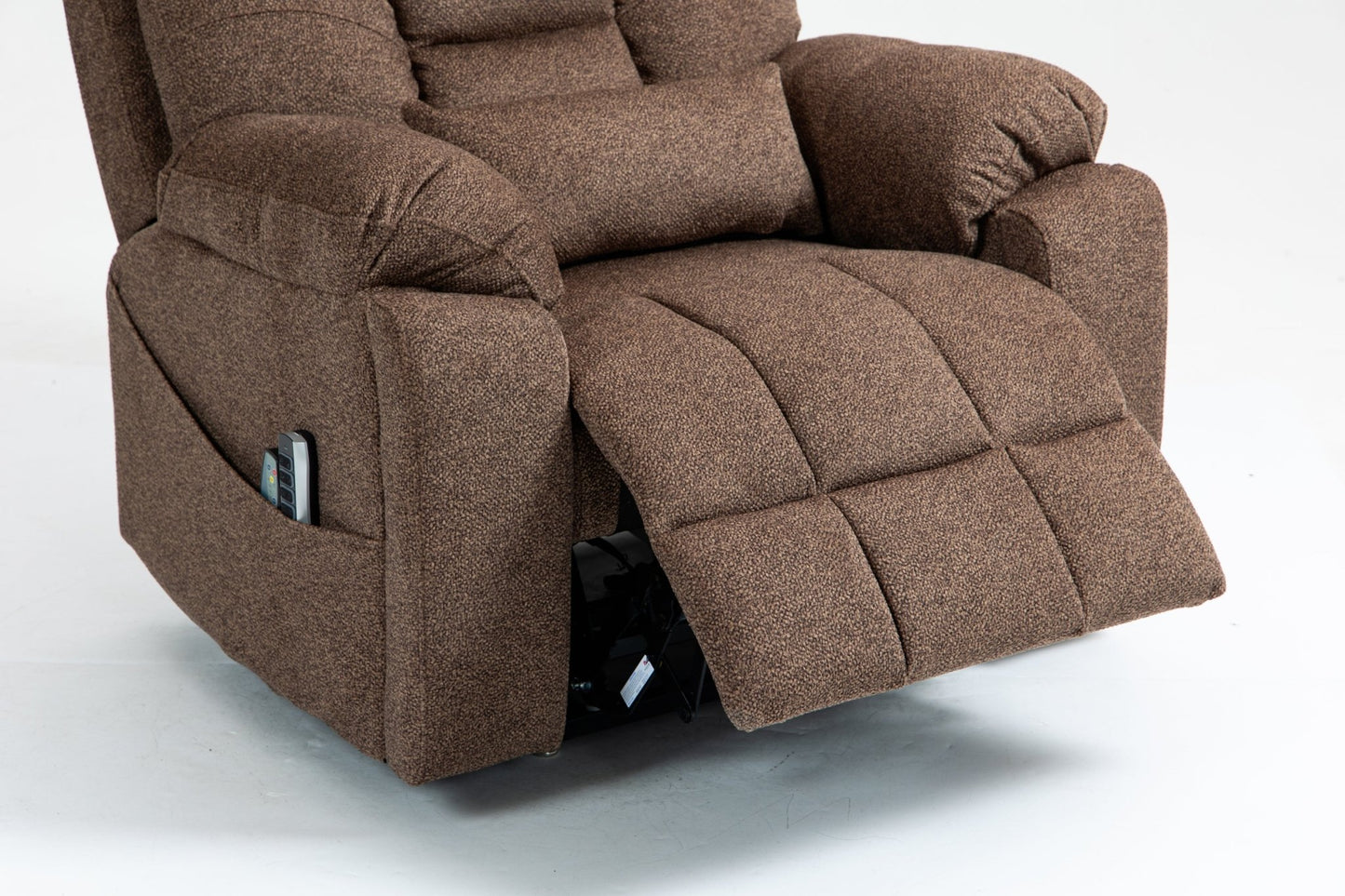 Old age electric lift chair, flat high density foam electric sofa, with heating and massage functions, can tilt to 180 degrees, 2 pocket cup holders, 2 remote controls, 4 OKIN motors - 1st Choice Furniture Direct