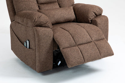 Old age electric lift chair, flat high density foam electric sofa, with heating and massage functions, can tilt to 180 degrees, 2 pocket cup holders, 2 remote controls, 4 OKIN motors - 1st Choice Furniture Direct