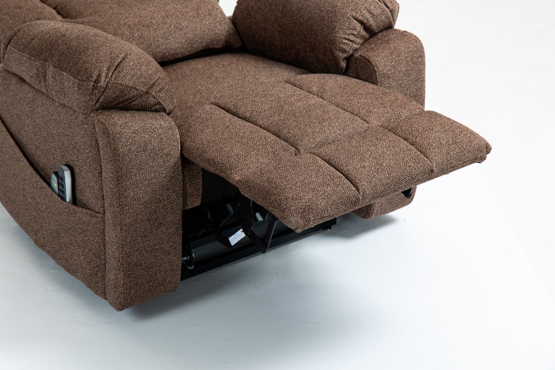 Old age electric lift chair, flat high density foam electric sofa, with heating and massage functions, can tilt to 180 degrees, 2 pocket cup holders, 2 remote controls, 4 OKIN motors - 1st Choice Furniture Direct