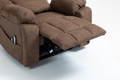 Old age electric lift chair, flat high density foam electric sofa, with heating and massage functions, can tilt to 180 degrees, 2 pocket cup holders, 2 remote controls, 4 OKIN motors - 1st Choice Furniture Direct
